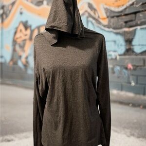 Gray Long Sleeve Hoodie Sweatshirt‎